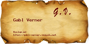 Gabl Verner névjegykártya